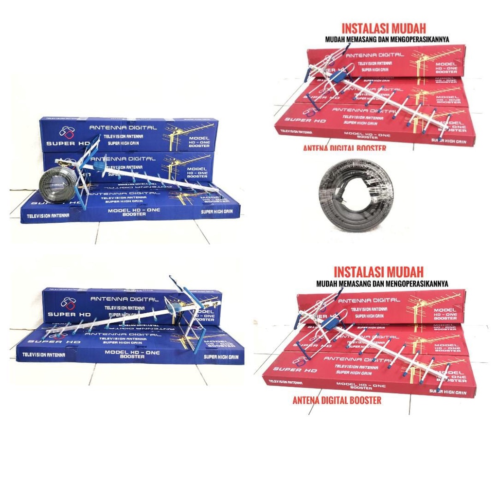 ANTENA TV SET TOP BOX HD BOOSTER - ANTENA UHF DIGITAL HD ONE BOOSTER - ANTENA TV LUAR RUANGAN - ANTE