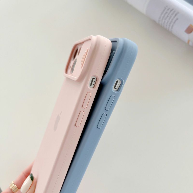 SILICONE Colorfull Camera Slide Protection Iphone 7 8 se 7+ 8+ x xr xs max 11 12 13 14 pro max 14 plus Case Cover Casing