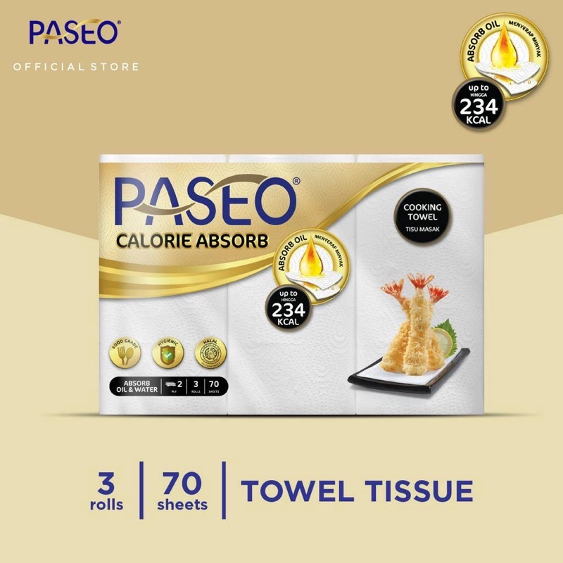 Paseo calorie absorb - tisu dapur penyerap minyak