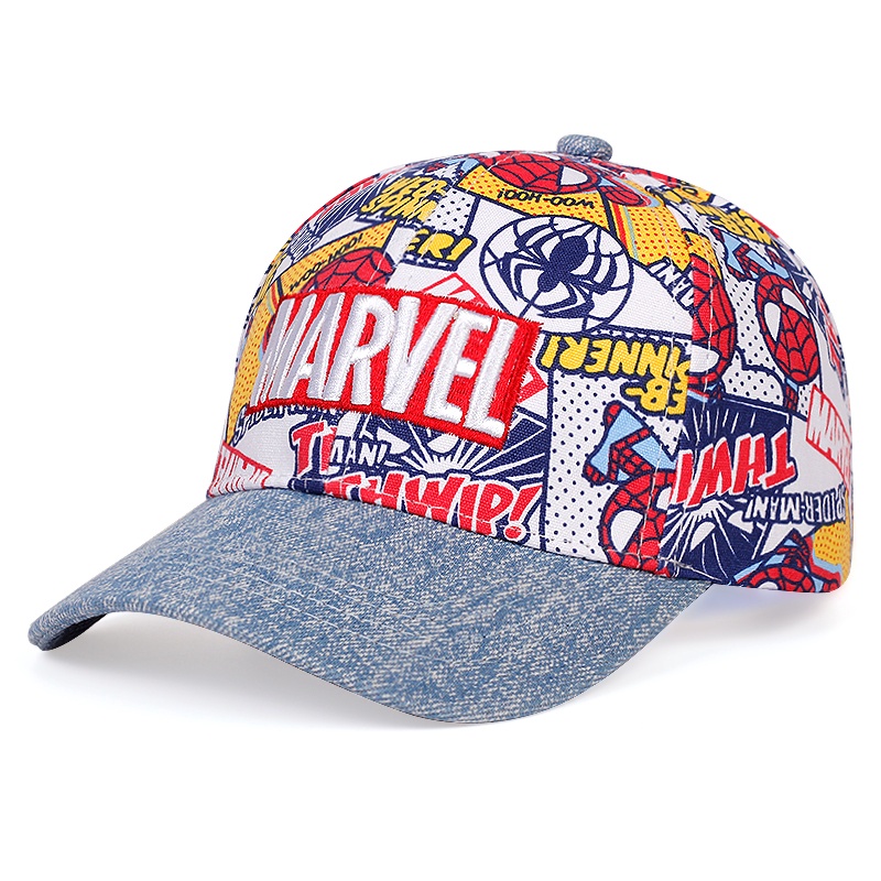 Topi baseball Motif Print Tulisan MARVEL Gaya hip hop adjustable Untuk Anak unisex