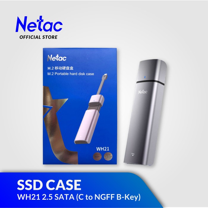 Netac WH21 M.2 SATA SSD Case USB 3.0 Type C to NGFF B-key