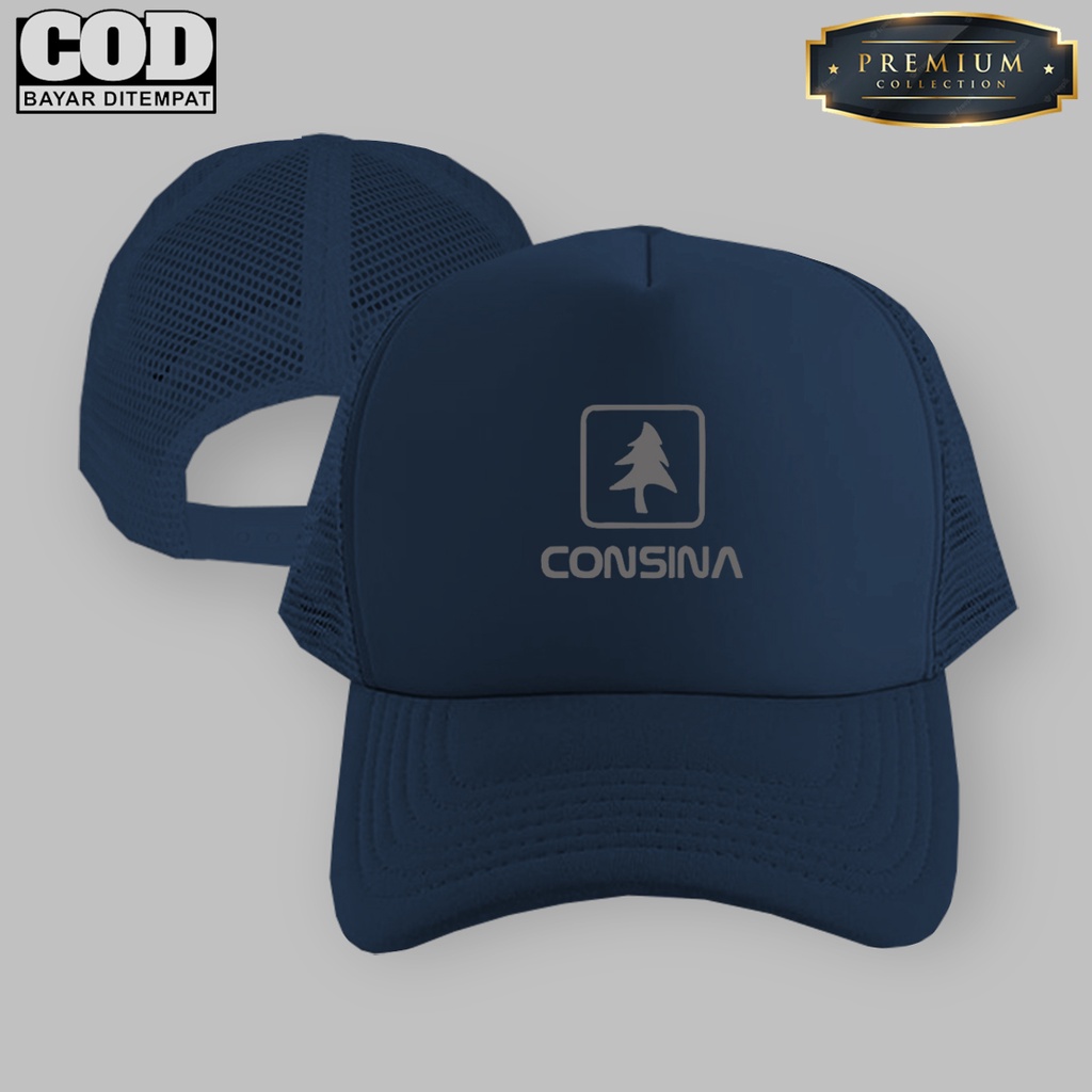 Topi Consina Logo Silver Topi Distore Topi Trucker Jaring Pria Wanita Bahan Premium