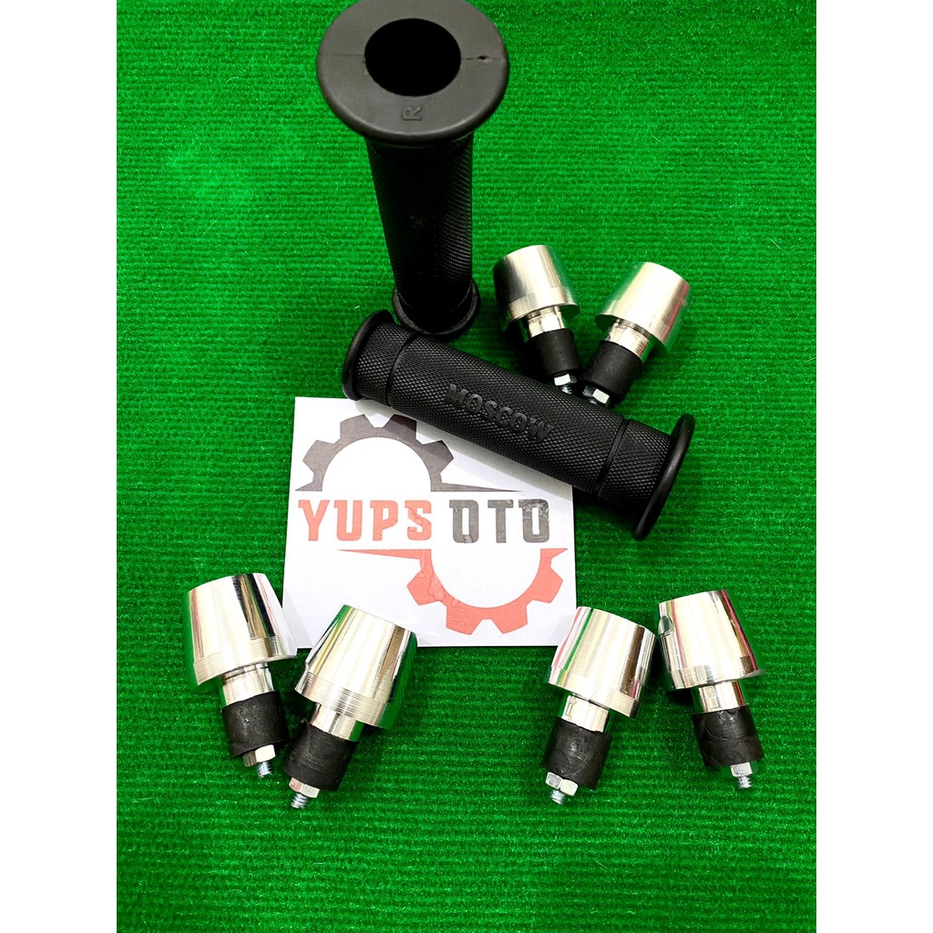 PAKET 2IN1 GRIP HITAM HANDGRIP+ JALU STANG PCX SET CHROME PNP UNIVERSAL SEMUA MOTOR Beat Vario Scoopy Revo Supra Sonic Mio Xeon Jupiter MX Rxking Maxi Lexi Aerox Xride Fino Soul Freego Fazzio Gear Vespa MIO GEAR R25 KLX Crf Trail Genio Cros Vixion