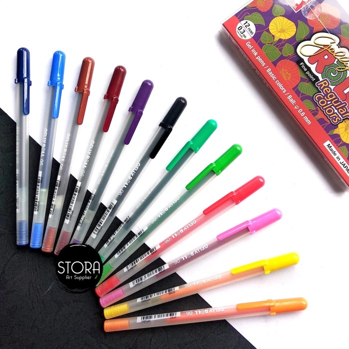 

Sakura Gelly Roll Pen Fine Point Classic Regular Colors Set 12 Colour