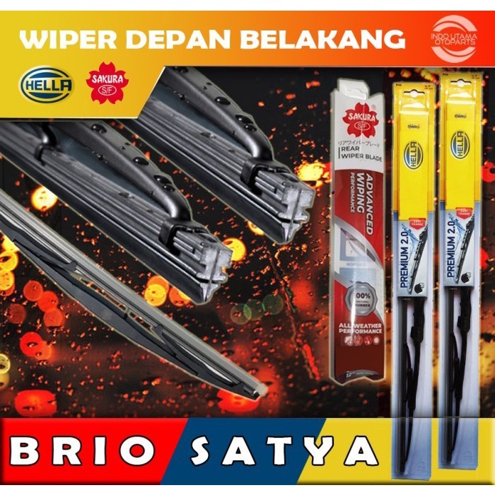 Wiper Depan Belakang Brio Satya HELLA SAKURA