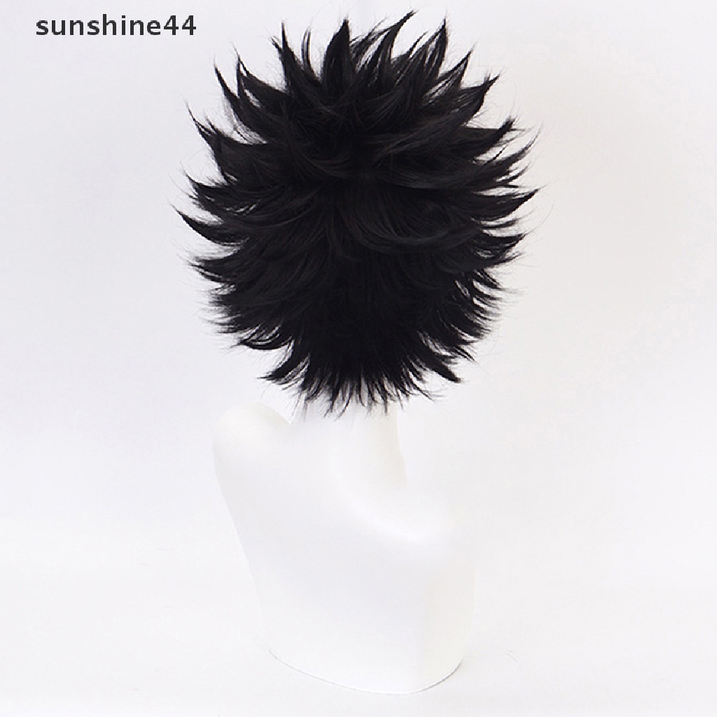 Sunshine Wig / Rambut Palsu Hitam Bergelombang Karakter Kartun Anime Dabi Untuk Cosplay