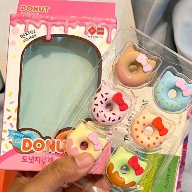 Penghapus Pensil Eraser Model DONAT Alat Tulis Sekolah Anak