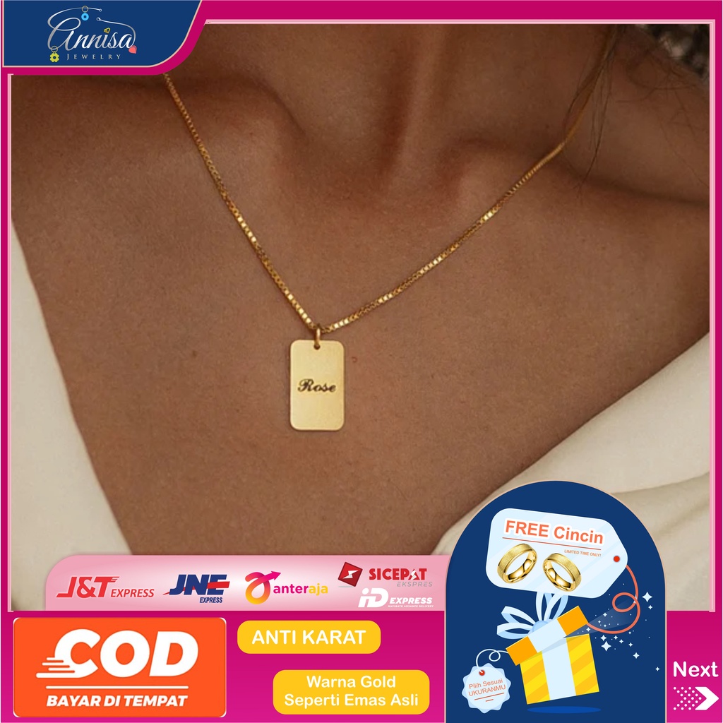 kalung nama model plat terbaru simple elegan