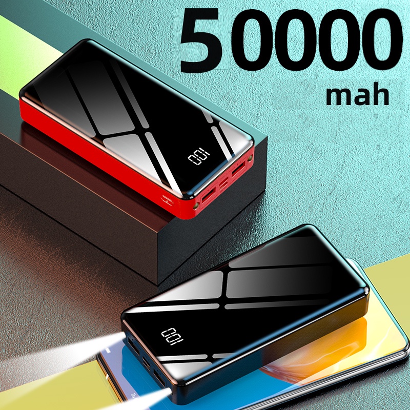 Powerbank 50000 mah LED Light Pengisian Daya Cepat USB Tipe C USB 3,0 Mikro USB Dual USB