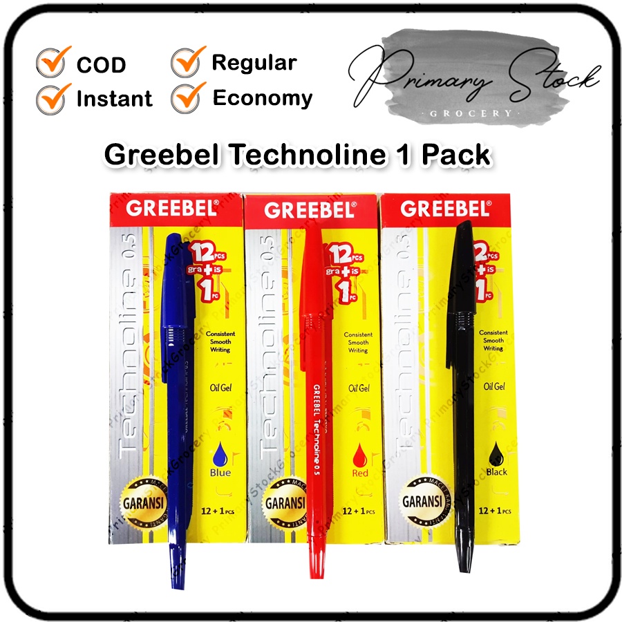 

Pulpen Greebel 1 Pack Bolpen Merah Bulpen Biru Polpen Hitam Technoline 0.5 Pak Murah