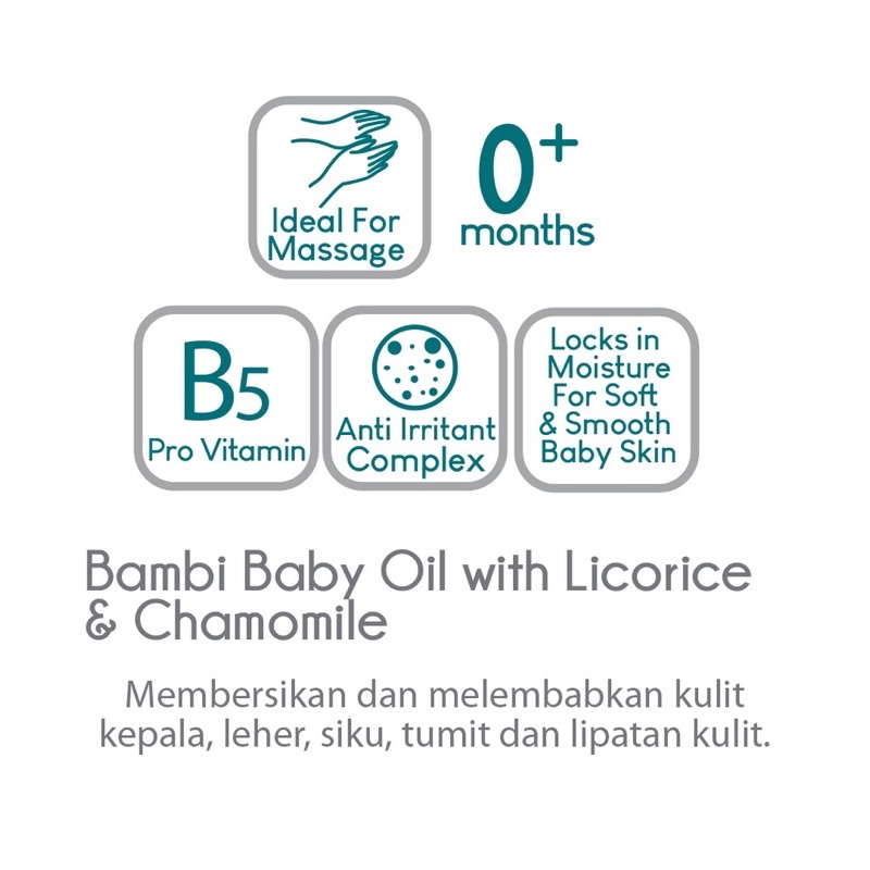 Bambi baby oil | minyak perawatan kulit bayi