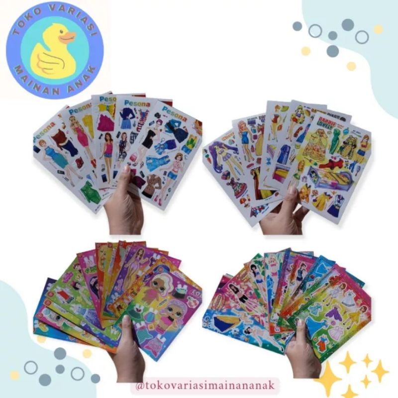 RANDOM 5 LEMBAR MAINAN ANAK BONEKA KERTAS BP KECIL/ MAINAN JADUL BONGKAR PASANG