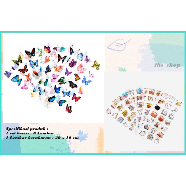 

6 Lembar Stiker Aesthetic Buku Diary Sticker Aesthetic Sticker Deco Stiker Lucu Scrapbook Stiker Jurnal All Deco Set
