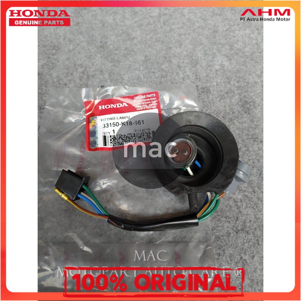 *Ori Ahm FITTING SOCKET COP LAMPU DEPAN VERZA 33150-K18-961 33150K18961 Terjamin asli 100% ahm honda