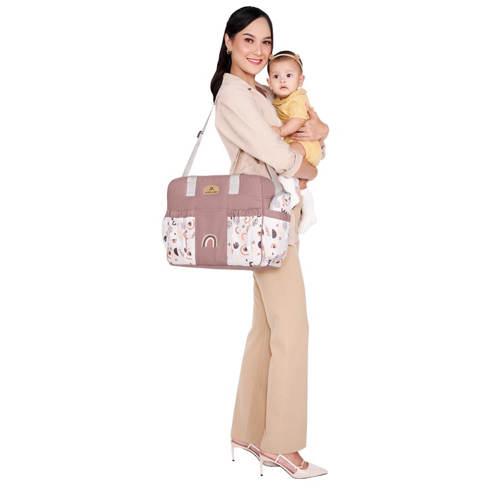Mom's Baby Tas Bayi Besar Saku + Tas Botol Susu Aurora Series - MBT 3057