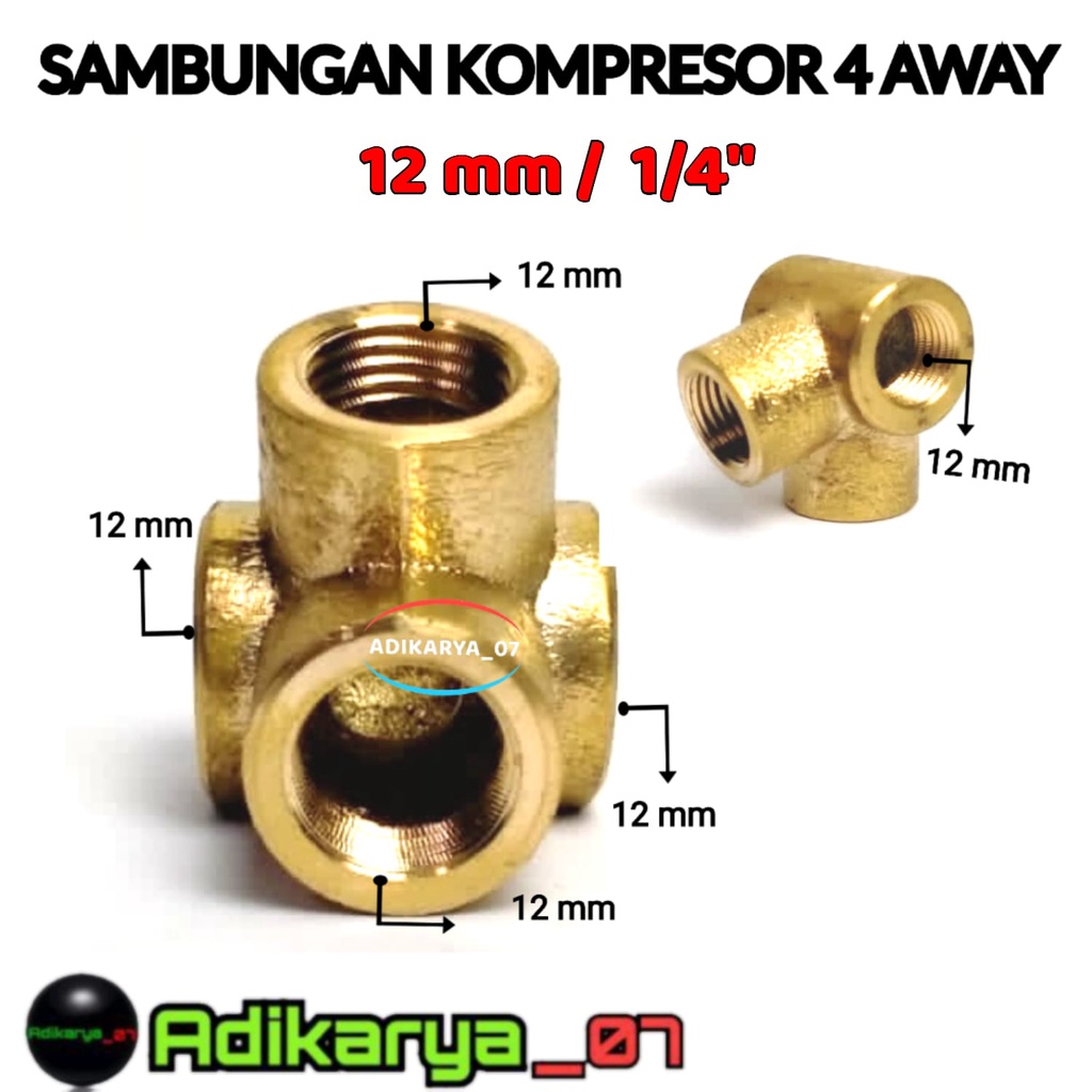CABANG 4 kran selang kompresor angin 1/4 sambungan kran angin kompresor sambungan kran kompresor