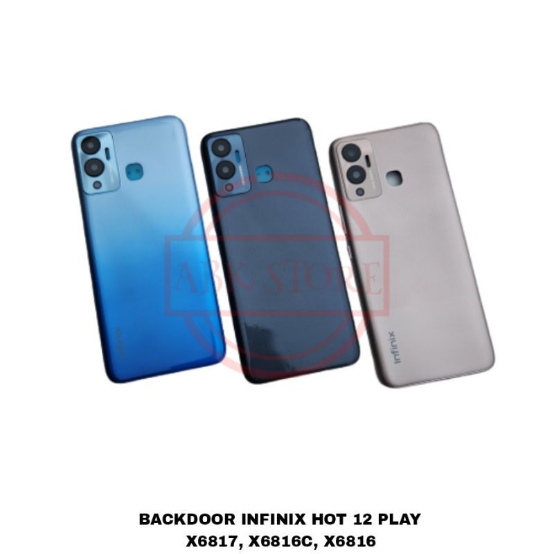 BACKDOOR BACKCOVER KESING CASING HOUSING TUTUP BELAKANG INFINIX HOT 12 PLAY X6817 ORIGINAL