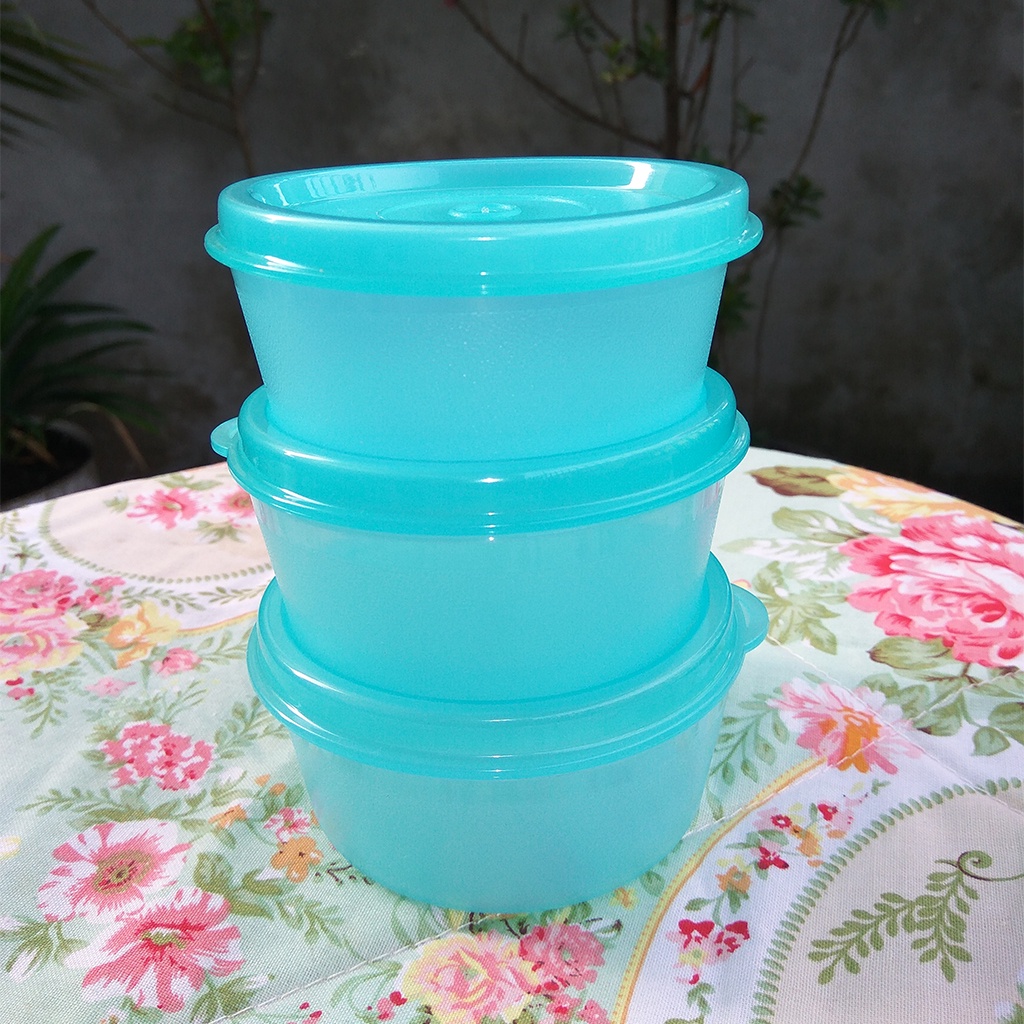 TUPPERWARE Small Round Container Blue 80 ML 3 Pcs