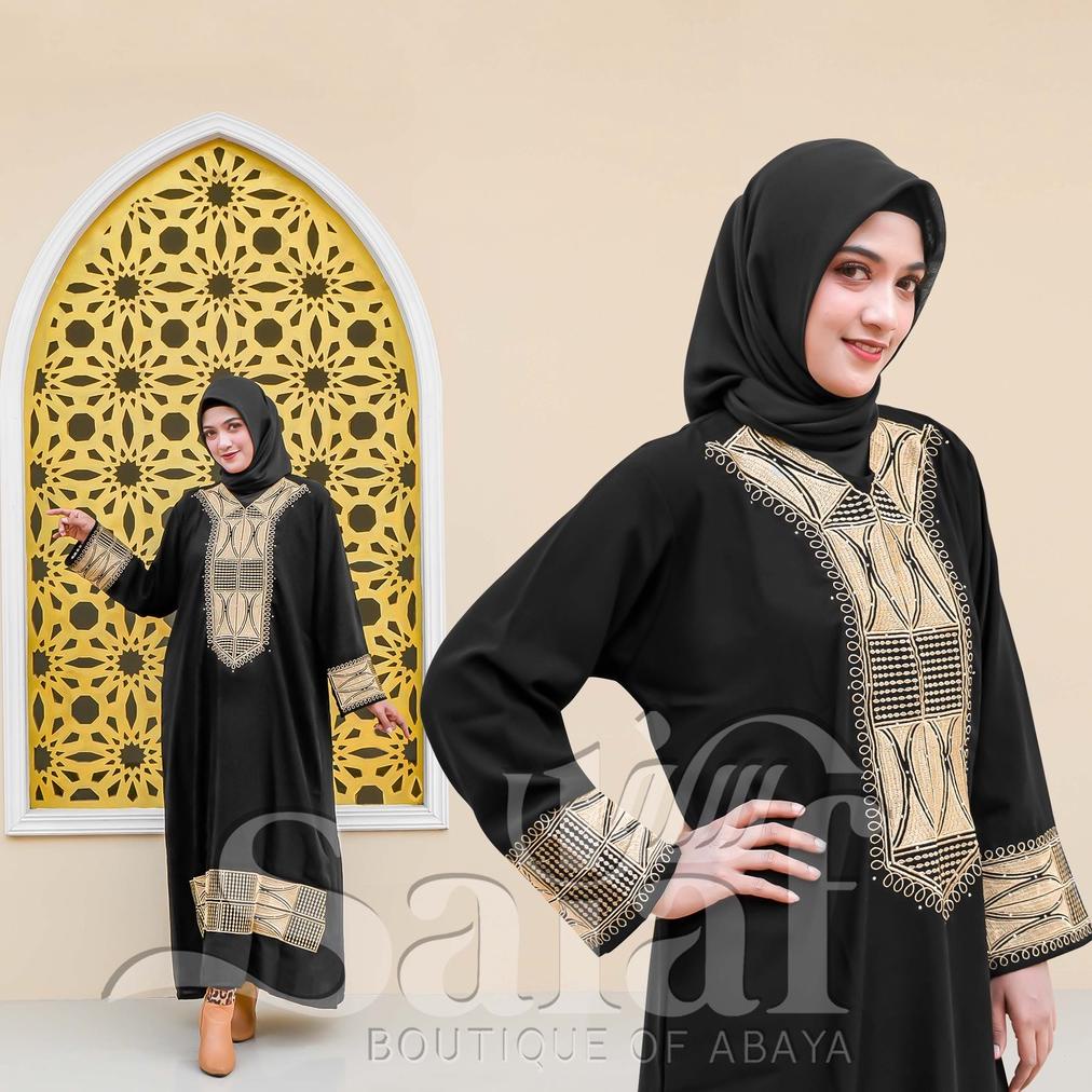 PRODUK- EXCLUSIVE CASUAL ABAYA HITAM TURKEY ABAYA ATIKA BAHAN JETBLACK LEMBUT KWALITAS BOUTIQUE ARAB
