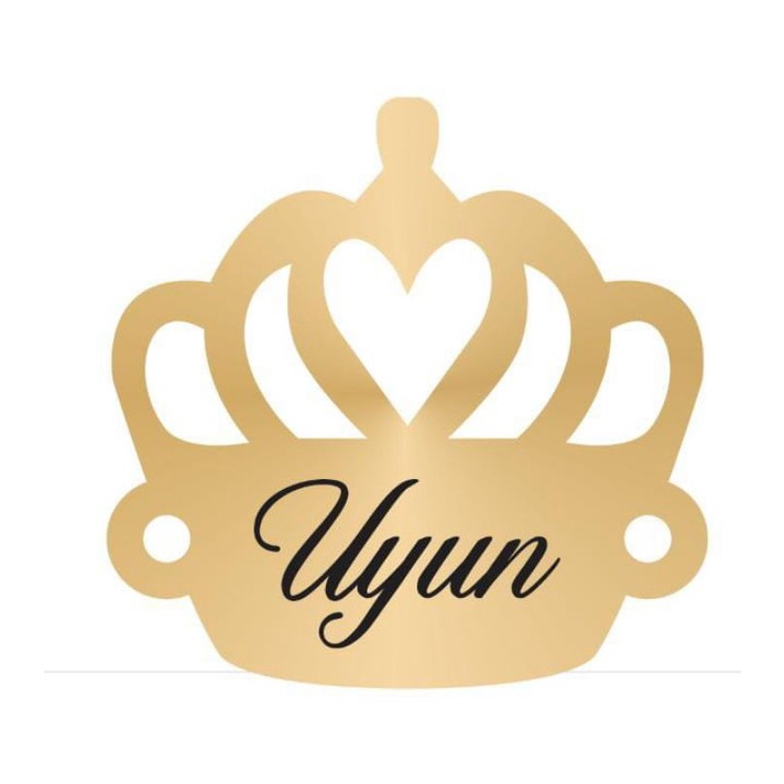 

label akrilik Uyun gold ukuran 2x2 cm 50 pcs