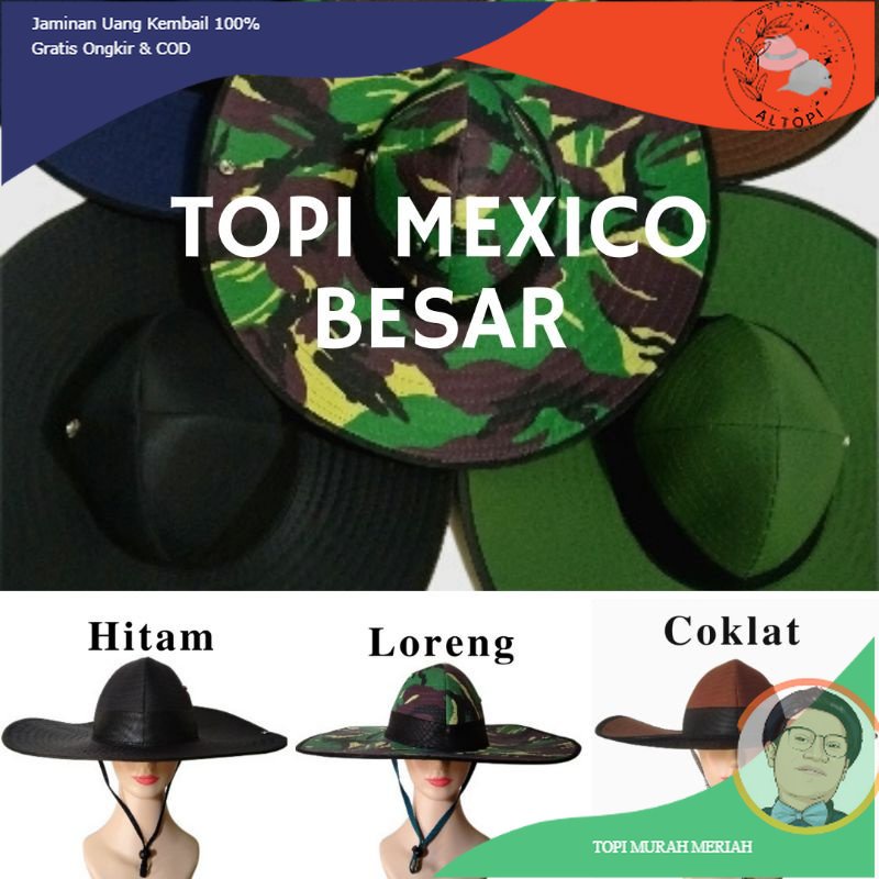 Topi Petani/Topi mexico/Besar&amp;Kecil/Topi perkebunan/Topi Daun Besar/Topi Daun Kecil