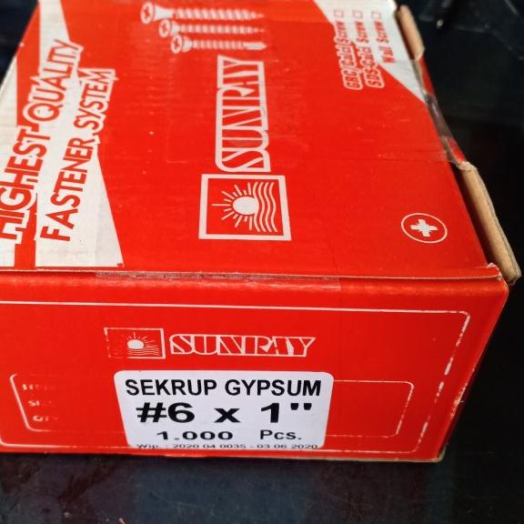 sekrup gypsum 6x1" sunray isi 1000pcs
