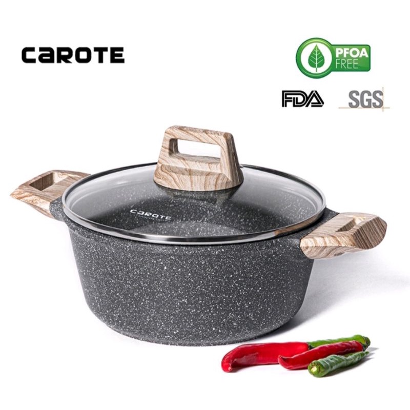 Carote Essential Woody Panci Low Casserole 24 cm dengan Tutup