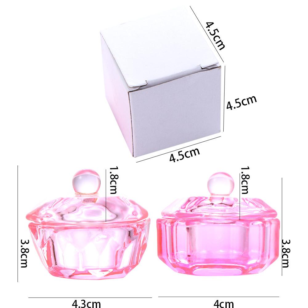 Mxbeauty Bubuk Piring Cair 1PC Alat Nail Art Profesional Transparan Manicure Aksesoris Nail Crystal Glass Cup