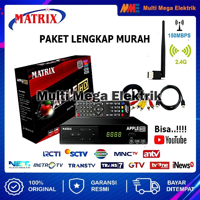 (SIAP KIRIM) Set Top Box Tv Digital Matrix DVB T2 Apple HD EWS / Set Top Box dvb t2 / set box tv dig