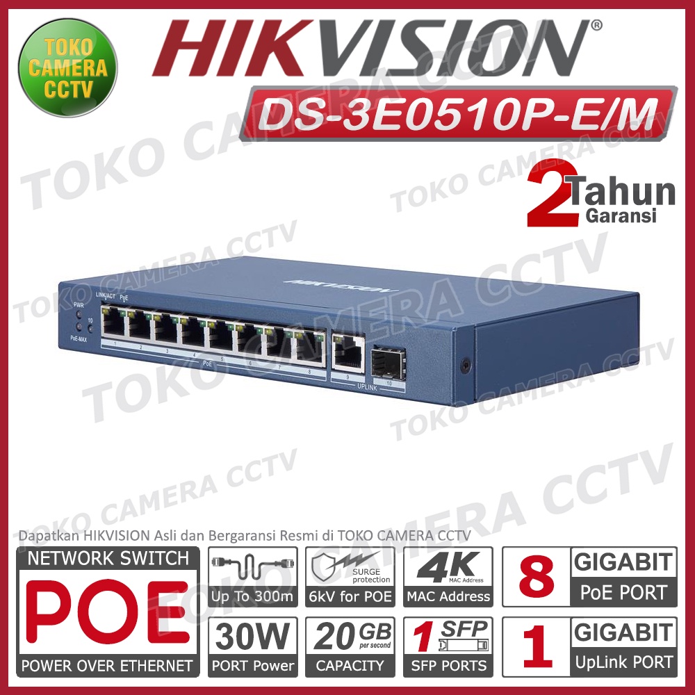 SWITCH POE HIKVISION 8 PORT