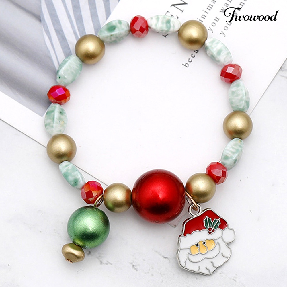 Gelang Desain Santa Claus Snowman Warna-Warni Untuk Dekorasi Natal