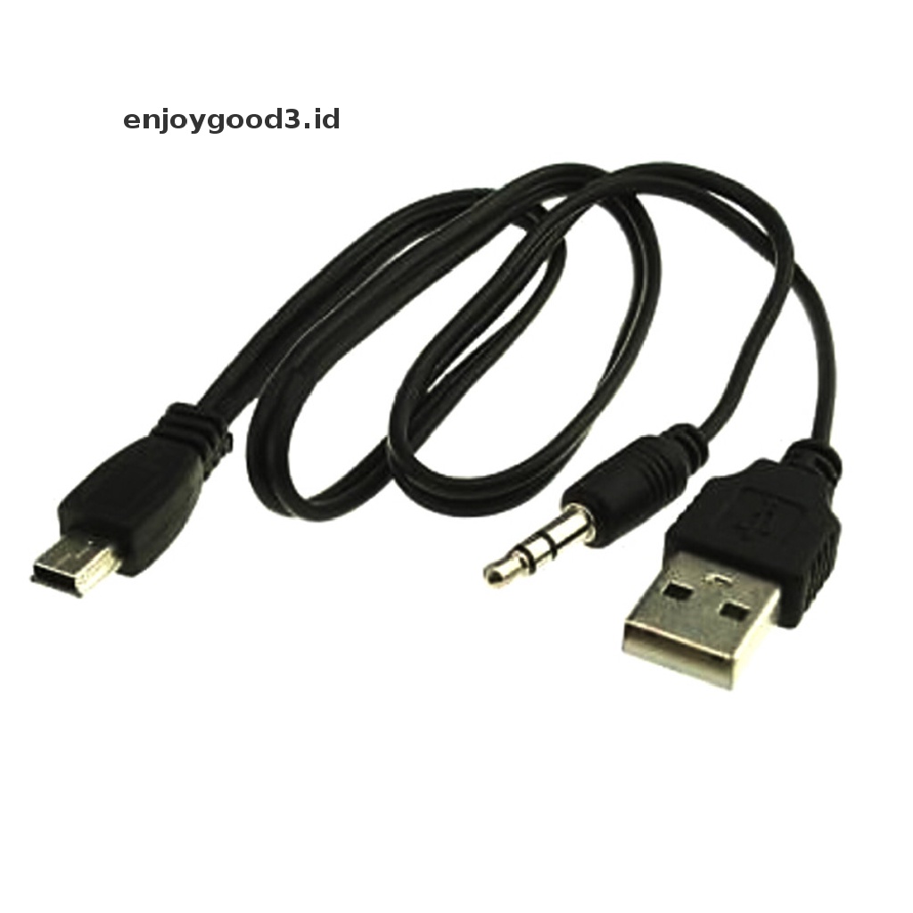 Kabel Charger USB 2.0 Ke Mini USB Male Audio Jack Plug 3.5mm Bluetooth