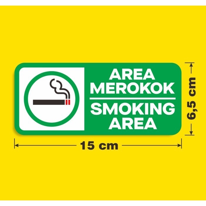 

Sticker Sign Vinyl Stiker Area Merokok Smoking Area 6,5 x 15 cm