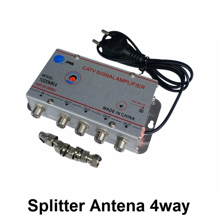 Splitter Antena TV 4 cabang - Antena paralel CATV Signal Amplifier