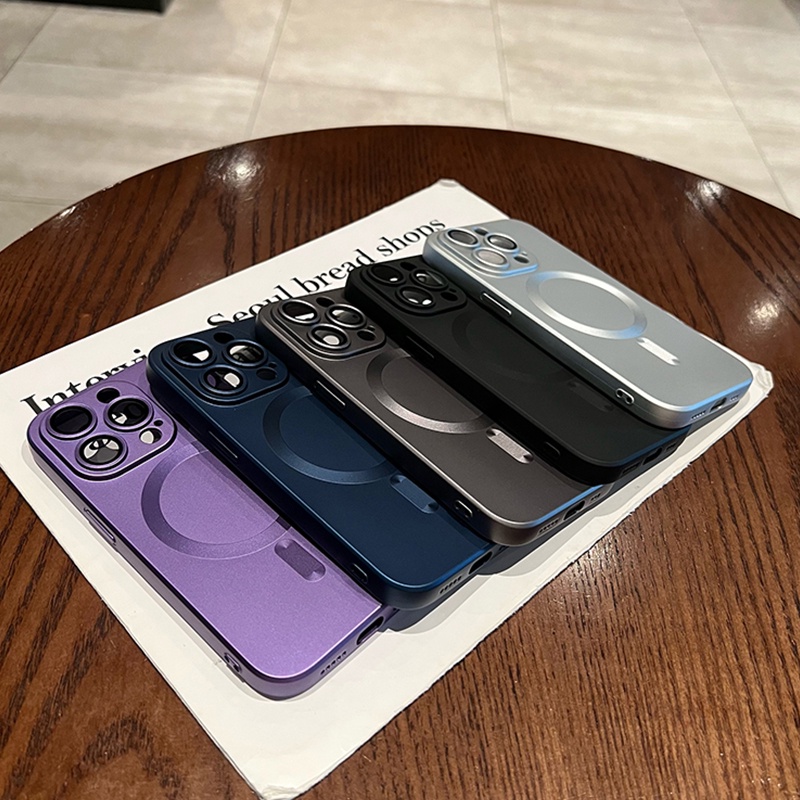 Casing Hisap Magnet Cat Metalik Mewah iPhone 14 Pro Max 13 Pro Max 12 Pro Max 11 Pro Max Dilengkapi Dengan Lensa film casing anti Jatuh