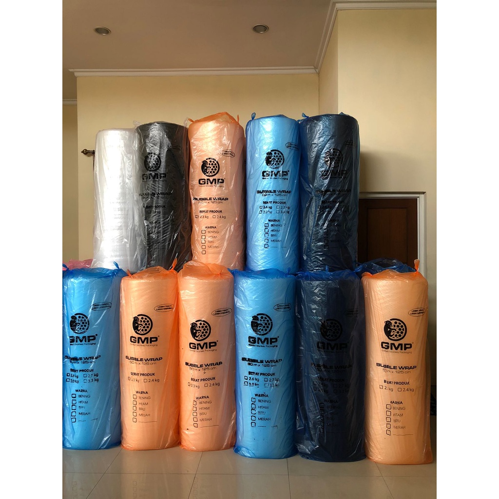 Bubble Wrap Roll Merek GMP Bening Ukuran 125cm x 50 meter Tebal