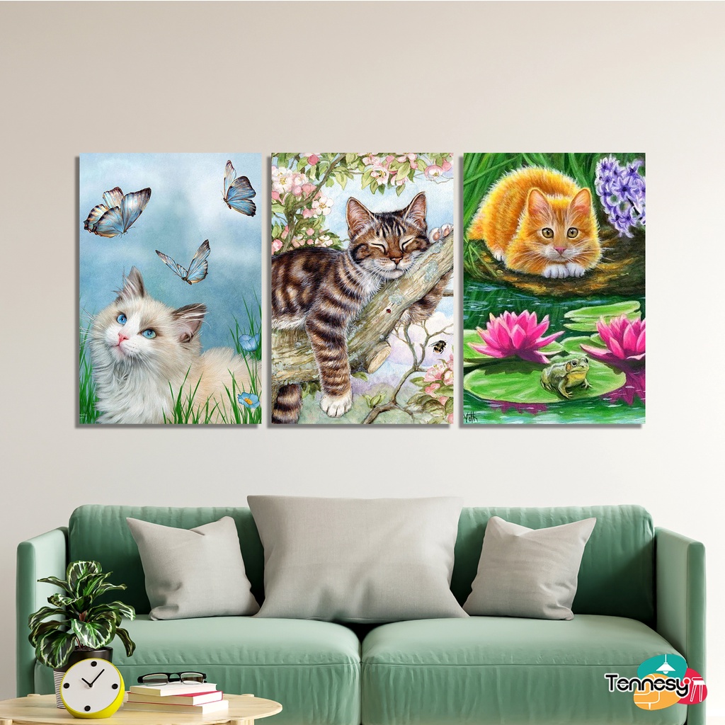 HIASAN DINDING WALL DECOR PAJANGAN POSTER DEKORASI KAMAR RUMAH GAMBAR KUCING