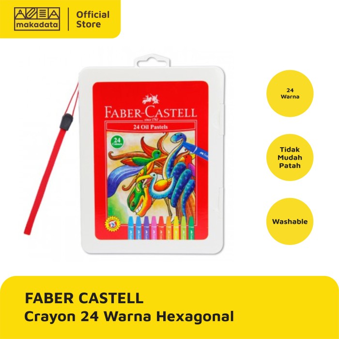 

CRAYON KRAYON OIL PASTEL FABER CASTELL 24 WARNA HEXA CASE