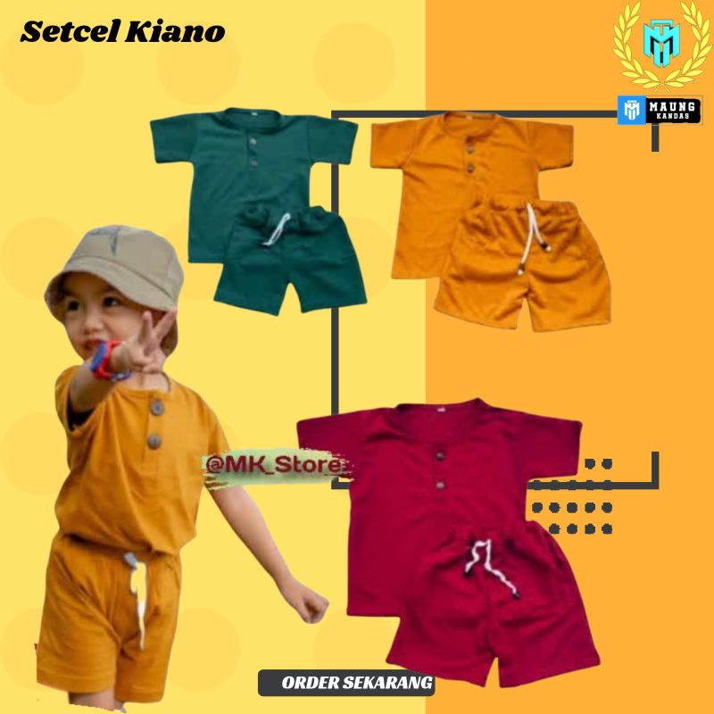 Setelan Kiano Retro 1-5 Tahun Set Baju Anak