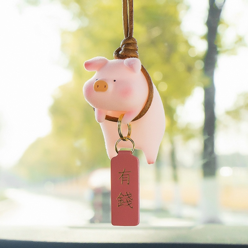 Matahari Spion Mobil Liontin Ayunan Lucu Lucky Piggy Aksesoris Gantung Ornamen Auto Interior Dekorasi Car Pendan