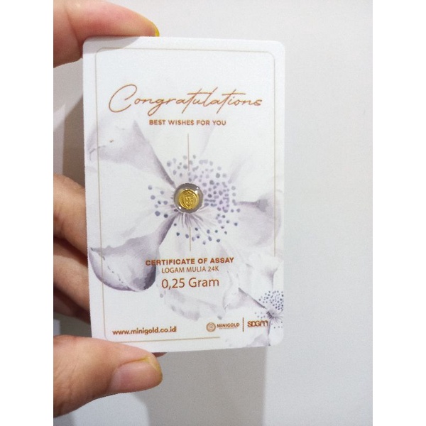 MiniGold Congratulations Series 0.25 gram | emas batangan | logam mulia murni 24 karat | fine gold 9