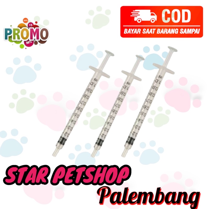 Alat suntikan untuk membantu makan Anak Kucing dan Kucing sakit 1.0ml Free Packing Bubble