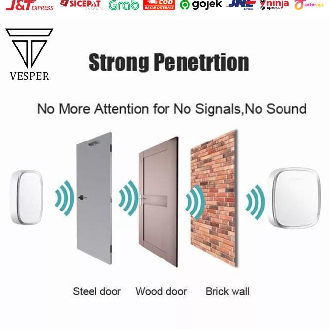 door bell wireless 2receiver / bel rumah waterproof 2 receiver