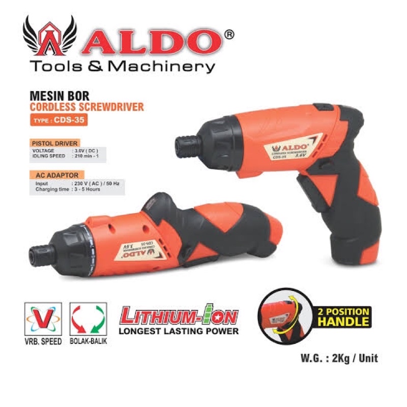 Aldo Mesin Screwdriver Cordless CDS35