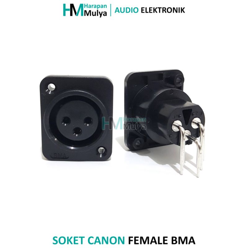Soket XLR Female Jack Canon Hitam BMA