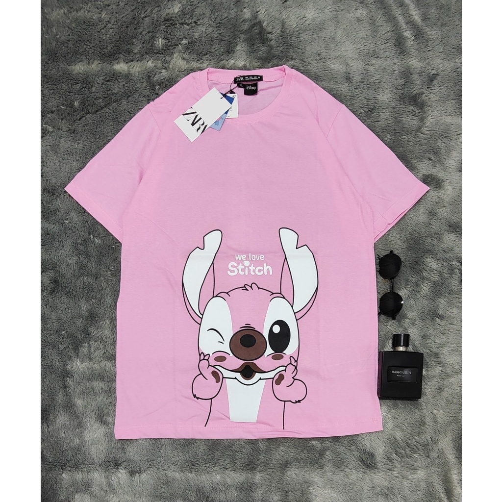 KAOS TSHIRT ZARA PINK  FULL TAG PRIA WANITA, KAOS WARNA PINK, KAOS MOTIF KARAKTER, KAOS LENGAN PENDE