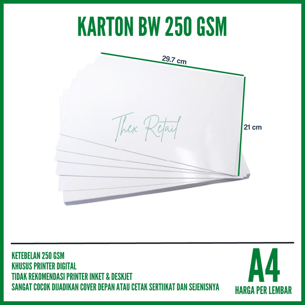 

Kertas BW A4 250gsm isi 1 lembar / Kertas BW 250gsm A4