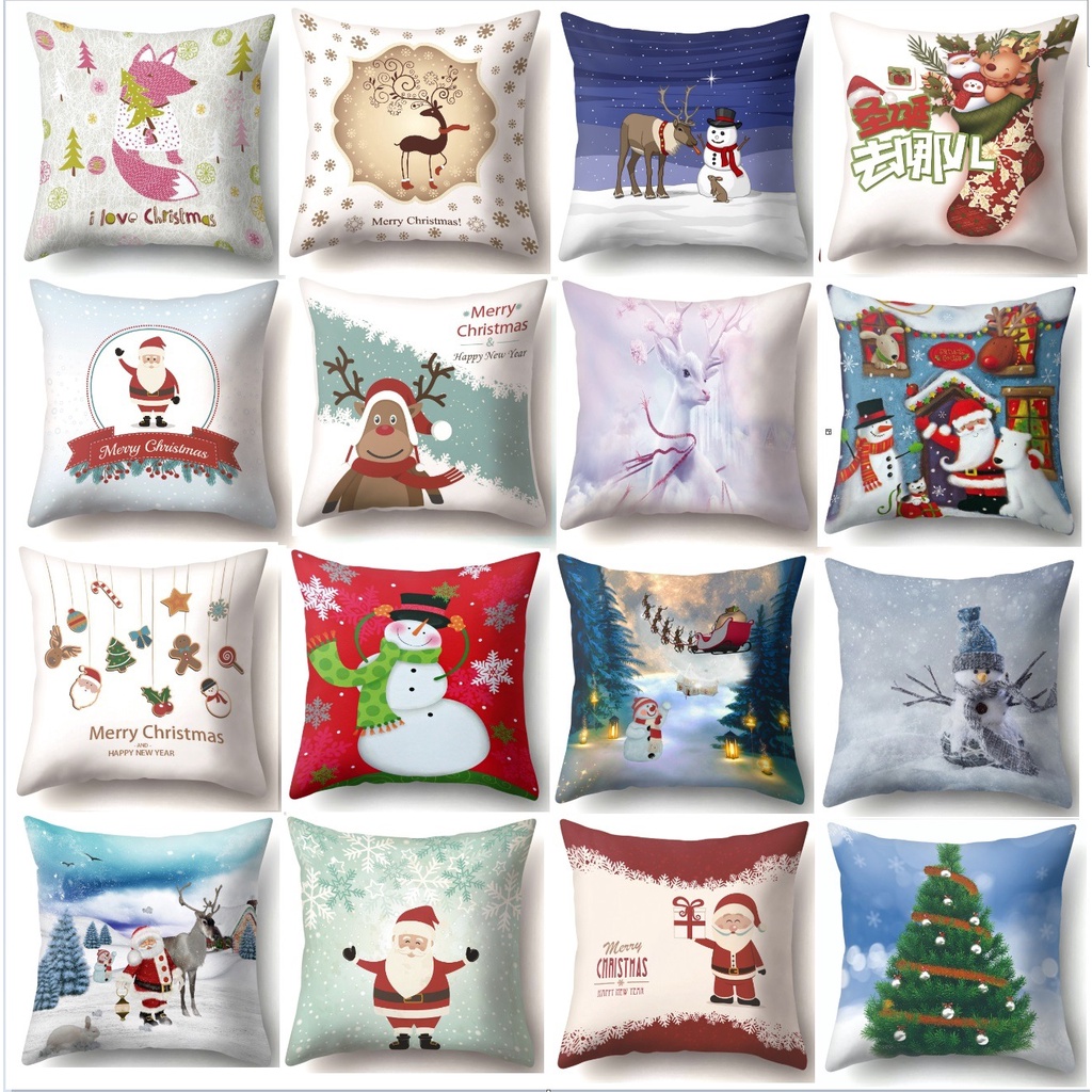 SARUNG BANTAL 02 Kursi SOFA NATAL  45 x 45cm Santa CHRISTMAS HOLIDAY Dekorasi Xmas Hiasan Pillow Case