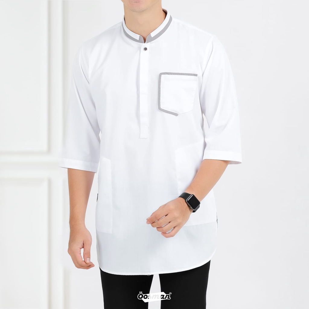 KURTA KOKO BAJU MUSLIM PRIA BAHAN toyobo WARNA MAROON NAVY MILO HITAM PUTIH M LXL