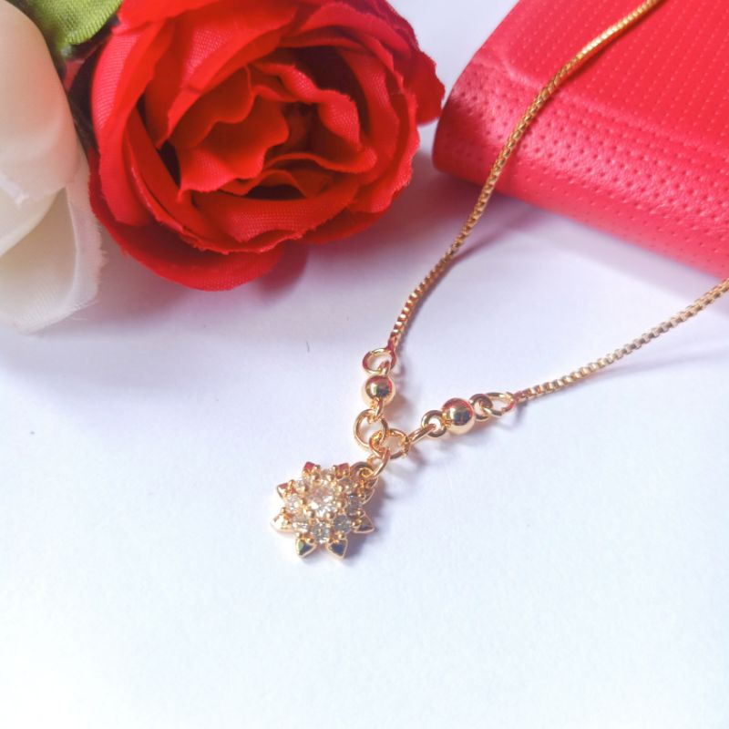 SALE COD kalung titanium/aksesoris/fashion wanita lapis emas